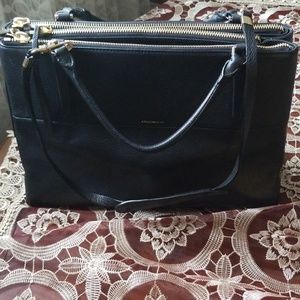 Coach Pebbled leather Borough Bag , Black/ Gold